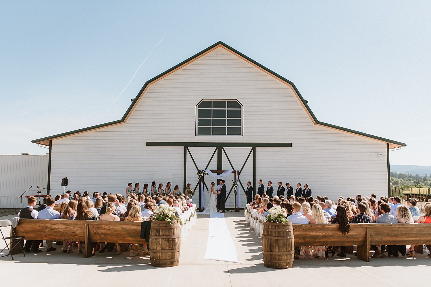 a wedding ceremony at the The Butler Barn.