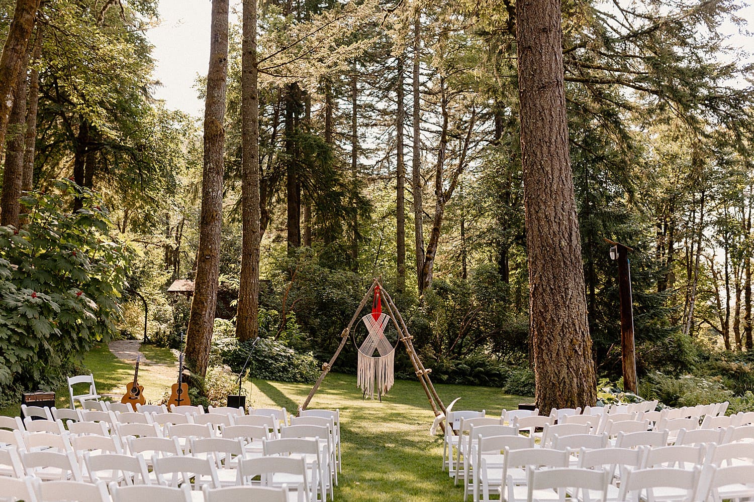 A wedding ceremony at Bridal Veil Lakes.