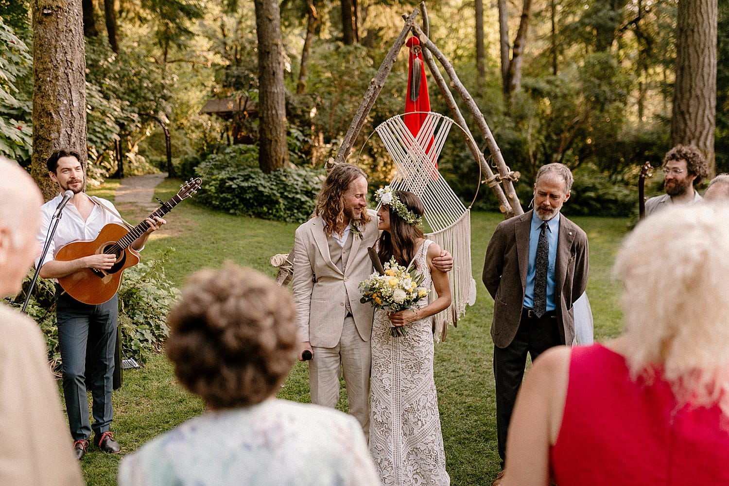 A wedding ceremony at Bridal Veil Lakes.