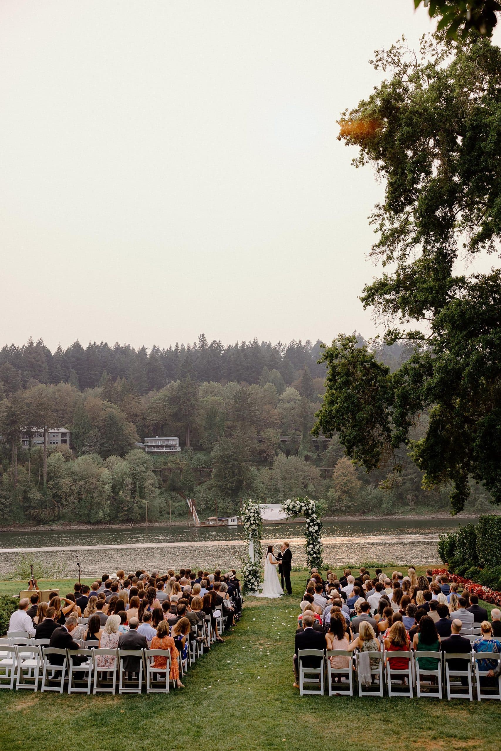 A gorgeous ceremony along the river in Lake Oswego, Oregon. 