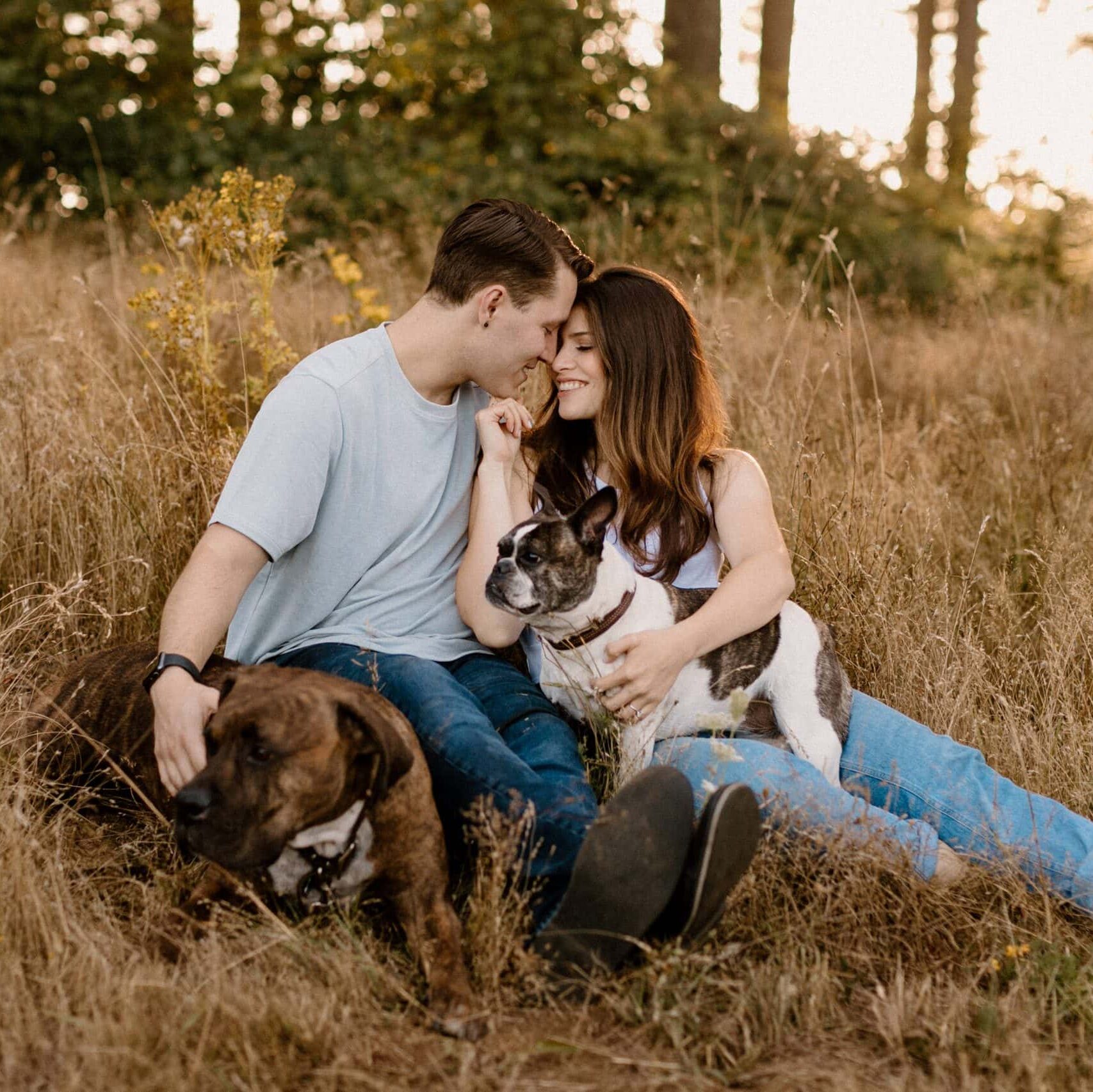 A Portland engagement session with a dog